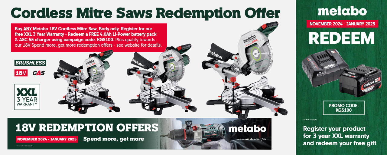 Metabo Cordless Mitre Saws redemption promo - click here